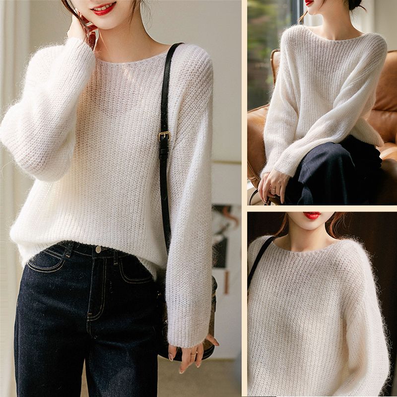 Women’s Fluffy Mohair Knitting Sweater-7