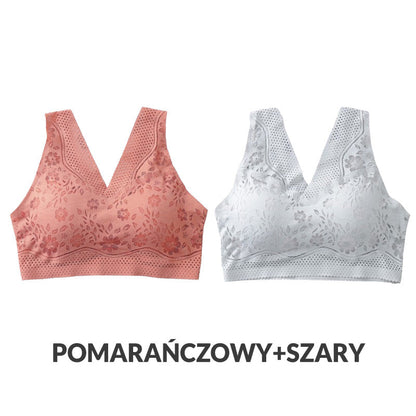 Oddychający - Biustonosz plus size zapinany z przodu na niestalowe kółka【1+1 Bezpłatnie】