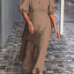 🔥👗【M-3XL】 Sukienka z bąbelkowym rękawem z solidnej bawełny i lnu