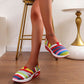 Stylish Comfortable Round Toe Striped Canvas Shoes