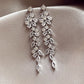 Elegant Sparkling Leaf Shape Long Earrings
