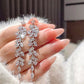 Elegant Sparkling Leaf Shape Long Earrings
