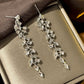Elegant Sparkling Leaf Shape Long Earrings