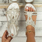 🌸【35-43】 Eleganckie płaskie sandały z kwiatowym wzorem