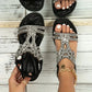🌸【35-43】 Eleganckie płaskie sandały z kwiatowym wzorem