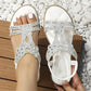 🌸【35-43】 Eleganckie płaskie sandały z kwiatowym wzorem