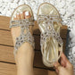 🌸【35-43】 Eleganckie płaskie sandały z kwiatowym wzorem