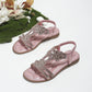 🌸【35-43】 Eleganckie płaskie sandały z kwiatowym wzorem