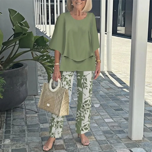 💝Jednolity top + spodnie z nadrukiem