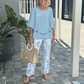 💝Jednolity top + spodnie z nadrukiem