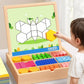 Drewniany magnetyczny zestaw puzzli z klockami do układania wzorów