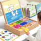 Drewniany magnetyczny zestaw puzzli z klockami do układania wzorów