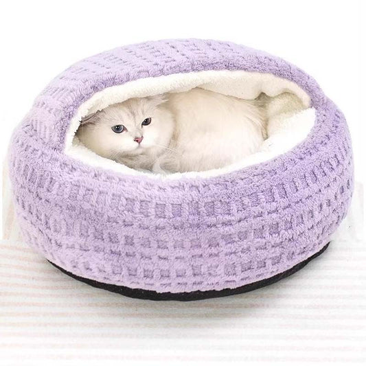 🎁Nakrycie głowy z uszami królika🐱Przytulne legowisko dla kota z kapturem