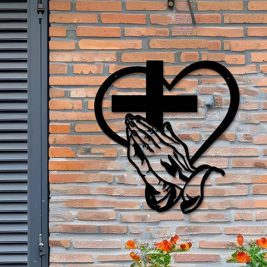 Elegancka dekoracja ścienna Christian Heart & Cross