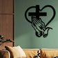 Elegancka dekoracja ścienna Christian Heart & Cross