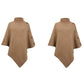 Women Knitted Sweater Cape Shawl-11