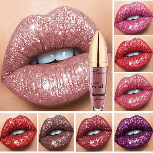 Diamond Lip Gloss Matte To Glitter Liquid Lipstick Wodoodporna pomadka w płynie