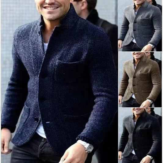 MEN'S RETRO GREY KNITTED JACKET