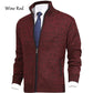 Men\'s Solid Color Stand Collar Fashion Cardigan Sweater Knit Jacket