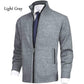 Men\'s Solid Color Stand Collar Fashion Cardigan Sweater Knit Jacket