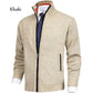 Men\'s Solid Color Stand Collar Fashion Cardigan Sweater Knit Jacket