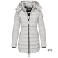 Winter women\'s mid-length padded jacket warm solid color hooded jacket