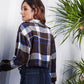 Fall Plaid Woolen Cropped Shirt Jacket