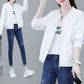 Solid Color Zipper Casual Age Reducing Baseball Jacket