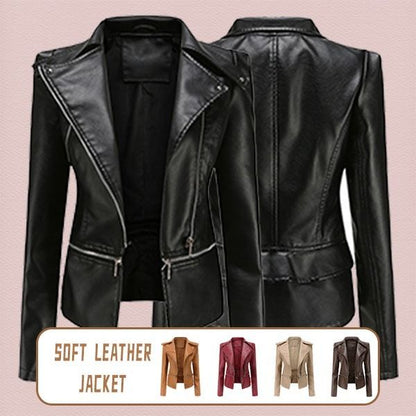 Zipper Soft Leather Jacket